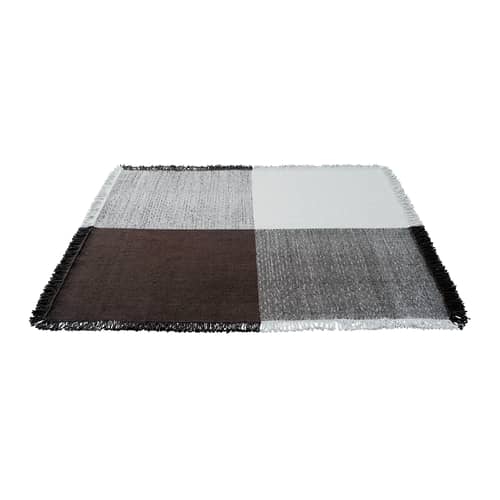 Verso Rug textile grey / 258 x 258 cm - Muuto - Cold grey / Dark brown - New-zealand wool