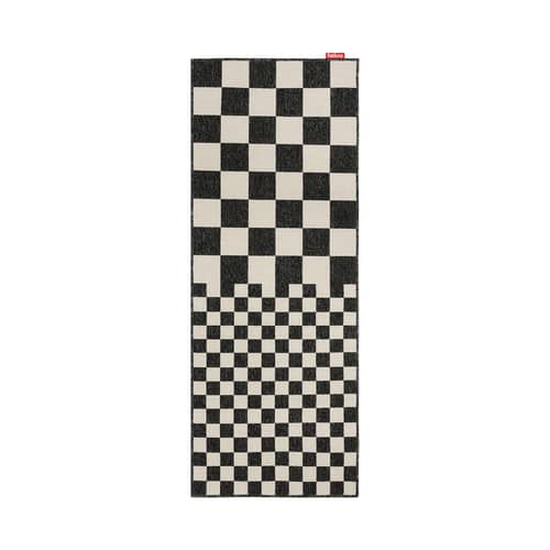 Tapis d\'extérieur Carpretty Catwalk / 200 x 80 cm - Fatboy - Square Affair / Anthracite & crème - Polypropylène tissé