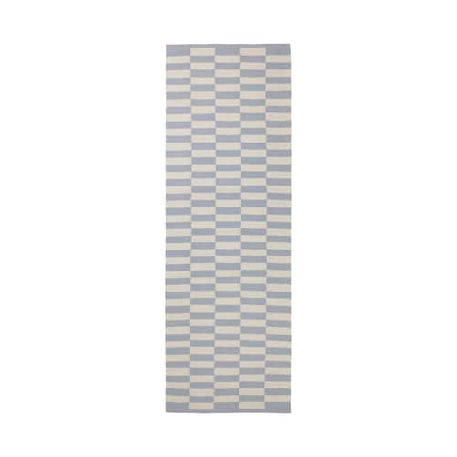 Tappeto Jane tessuto blu / 70 x 200 cm - BROSTE COPENHAGEN - Blu polvere - Cotone