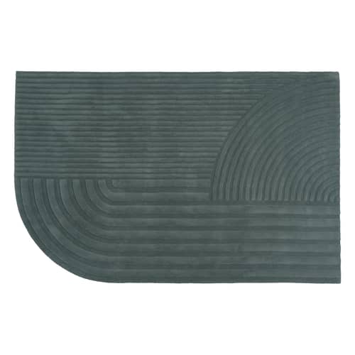Tappeto Relevo tessuto verde / 200 x 300 cm - Taftato a mano - Muuto - Verde scuro - Lana di Nuova Zelanda