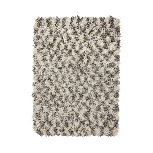 Tappeto Shaggy tessuto beige / 200 x 300 cm - Lana a pelo lungo - HK LIVING - Ecru / Marrone - Lana