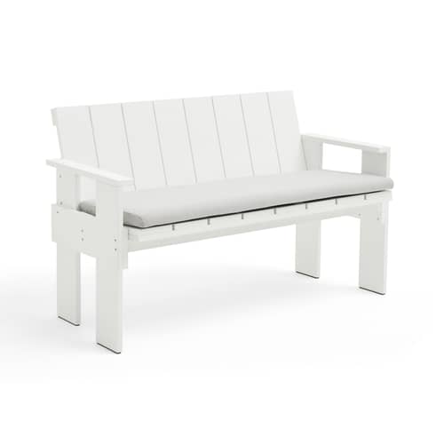  Accessory textile grey / Outdoor seat cushion - For Crate bench with backrest - Hay - Light grey - Olefin fabric, Polyurethane foam
