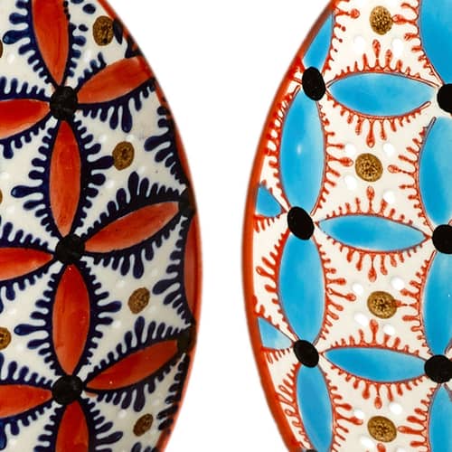 Set de 4 assiettes à dessert Hippy céramique / Ø 20 cm - Pols Potten - Multicolore - Céramique vitrifiée