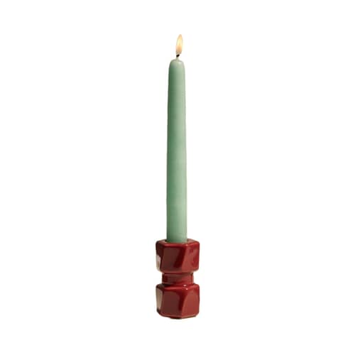 Bougeoir Colonna Petit / H 7.5 cm - Maison Sarah Lavoine - Carmin - Céramique émaillée