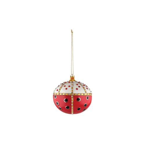 Boule de Noël Fleurs de Jorì céramique rouge / Re Coccinello - peint main / Seconde vie - Alessi - Coccinelle - Porcelaine