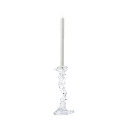Drip Glass Large Candle stick glass transparent / H 25 cm - Pols Potten - H 25 cm / Transparent - Glass