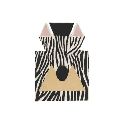 Zebra Children\'s rug textile black / 101 x 71 cm - EO - Zebra - New-zealand wool