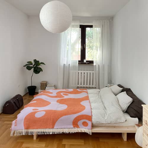 Doppelbett Japan holz natur / Für Matratze 160 x 200 cm - KARUP - Klare Kiefer - FSC-zertifiziertes Massivholz Kiefer