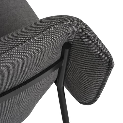 Fauteuil rembourré Wrap tissu gris - Muuto - Gris - Acier, Mousse, Tissu Kvadrat