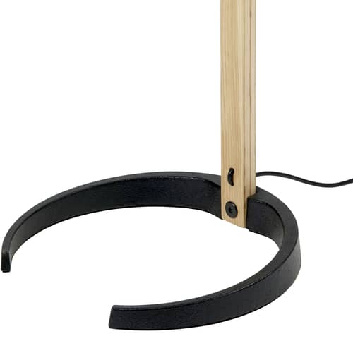 Lampadaire Timberline tissu blanc / Réédition 1970s - Gubi - Tissu blanc / Bois & noir - Bouleau, Chêne, Fonte, Tissu plissé