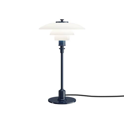 Lampe de table PH 2/1 bleu / Réédition 1927 - Louis Poulsen - Bleu brillant / Blanc - Aluminium laqué, Verre soufflé bouche