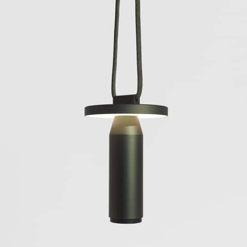 Lampe extérieur sans fil rechargeable Quasar LED métal vert / H 26 cm / Seconde vie - Petite Friture - Vert - Aluminium anodisé, Polyester