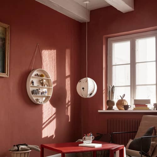 Paralume The Park tessuto beige / Ø 35 cm - Motivi ricamati a mano - Ferm Living - Bianco sporco / Motivi multicolori - Acciaio, Cotone