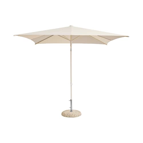 Parasol Terrazza - Square tissu gris / 240 x 240 cm - Hay - Gris & blanc cassé - Acier, Aluminium, Polypropylène, Toile oléfine