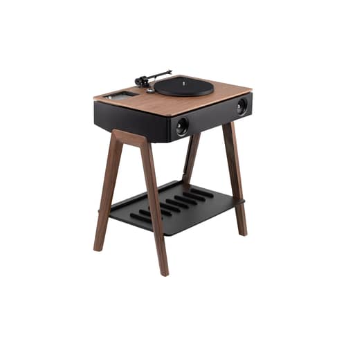 Enceinte Hi-Fi Bluetooth LX Platine Connect / Platine vinyle intégrée - La Boîte Concept - Noyer & noir - Aluminium, Chêne, MDF