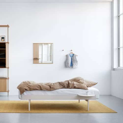 Specchio murale  legno naturale / En&ls 70 x H 72 cm - Scaffale da incasso - MOEBE - Rovere naturale - Impiallacciatura rovere, Rovere, Vetro