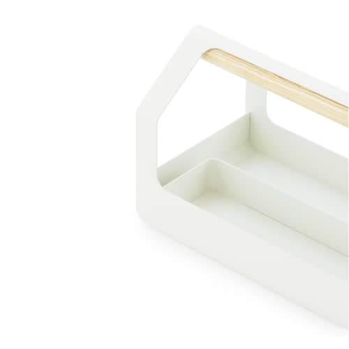 Haus Toolbox Storage box metal grey / 36 x 18 cm - Normann Copenhagen - Light grey - Ashwood, Powder coated steel