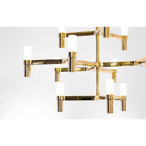 Suspension Crown Major métal or / Ø 113 cm - Plaqué or véritable - Nemo - Plaqué or - Aluminium plaqué or véritable, Verre sablé