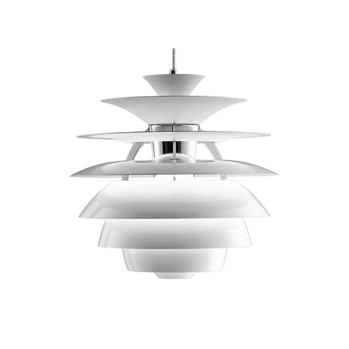 Suspension PH Snowball métal blanc / Poul Henningsen, 1924 - Ø 40 cm x H 39 cm - Louis Poulsen - Blanc - Aluminium