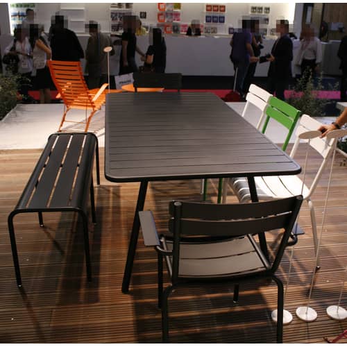 Table rectangulaire Luxembourg métal beige / 207 x 100 cm - 8 à 10 personnes - Fermob - Muscade - Aluminium laqué