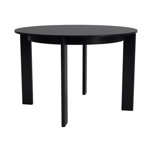 Table ronde Chisel 25 bois noir / Ø 110 cm - 4 pieds - Hay - Noir - Placage de chêne laqué