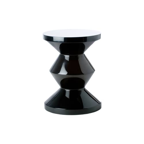 Tabouret Zig Zag - Pols Potten - Noir - Polyester laqué