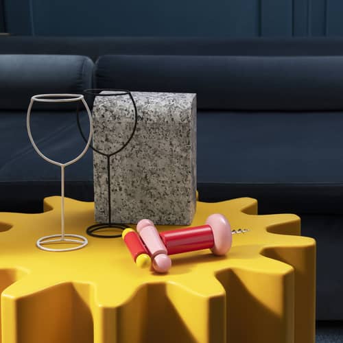 Tire-bouchon Twergi bois rose / By Ettore Sottsass - Alessi 100 Values Collection - Alessi - Rose - Acier inoxydable, Hêtre massif tourné certifié FSC