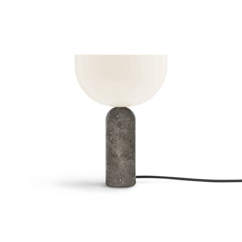 Tischleuchte Kizu Small grau / Sockel Marmor - H 35 cm - NEW WORKS - Marmor grau - Marmor, Polyacryl
