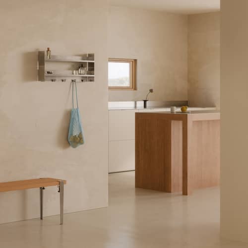 Accessoire / Crochets muraux pour étagère Pli L 45 cm - TIPTOE - Inox brossé - Acier inoxydable brossé