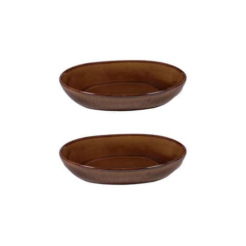 Set de 2 assiettes creuses Out of Line Medium / Ø 23 cm - Serax - Ocre - Grès émaillé