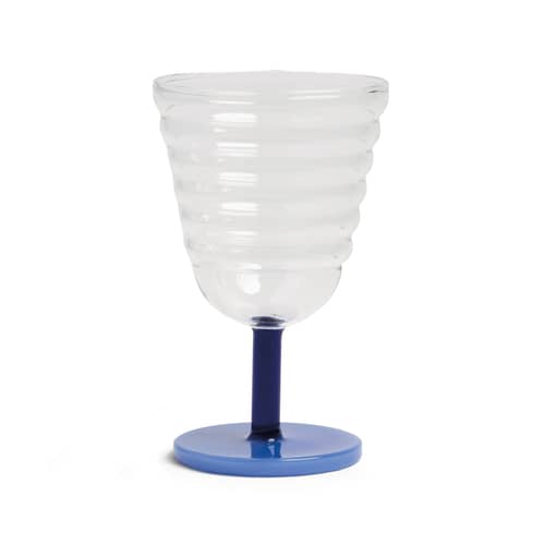 Bicchiere da vino Mingle vetro blu / Set di 2 - & klevering - Blu - Vetro