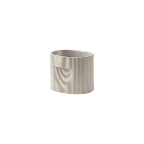 Blumentopf Ridge keramik beige / B 18,5 x T 14,5 x H 15,2 cm - Muuto - Beige - Terrakotta