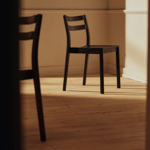 Chaise empilable Boda bois noir - Ferm Living - Noir - Frêne massif, Placage de frêne