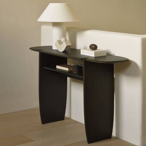 PI Console natural wood / 130 x 40 x H 75 cm - Solid mahogany - Ethnicraft - Dark brown mahogany - Stained solid mahogany