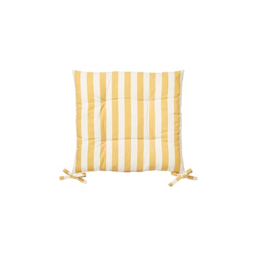 Coussin d\'assise Franca tissu jaune / 44 x 42 cm - BROSTE COPENHAGEN - Rayé jaune - Coton