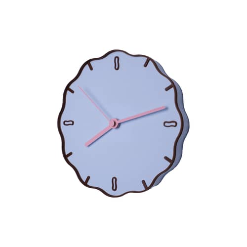 Horloge Margherita bleu / Plastique recyclé - Warren & Laetitia - Bleu ciel - Marron - Rose - Plastique recyclé