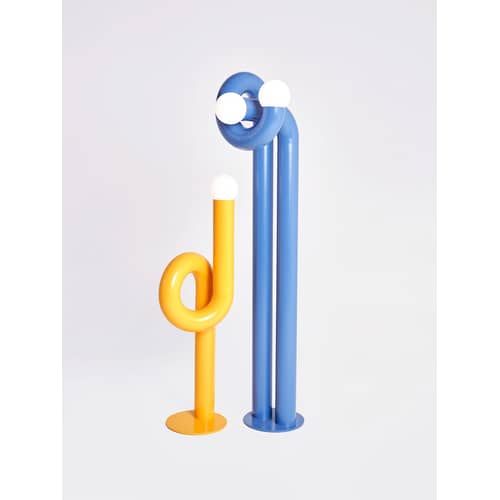 Lampada a stelo Modulation 2 metallo blu / H 170 cm - Acciaio - Axel Chay - Blu - Acciaio laccato, Vetro