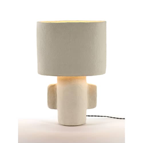 Lampada da tavolo Earth carta bianco / Cartapesta riciclata - 36 x 23 x H 54 cm - Serax - 36 x 23 x H 54 cm - Cartapesta riciclata