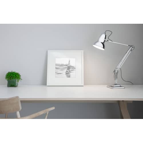Lampe de table Original 1227 métal noir / Réédition 1930\' / Seconde vie - Anglepoise - Noir / Raccords chromés - Aluminium