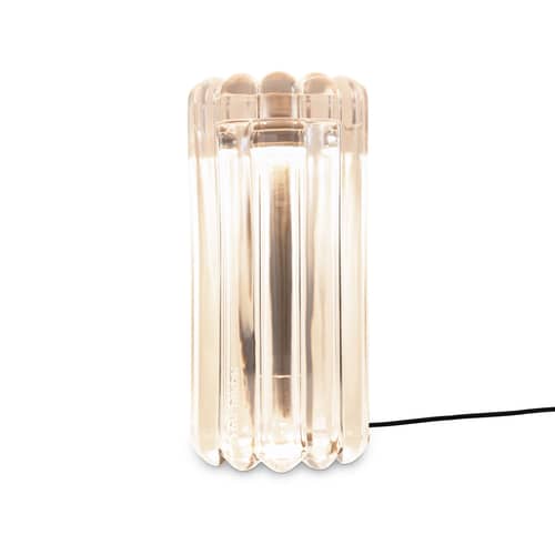 Lampe de table Press LED / H 23,5 cm - Tom Dixon - Transparent - Acier, Verre pressé