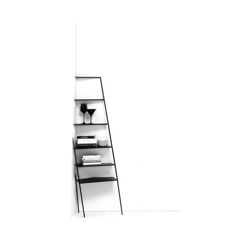 Mensola Angolare A 5 Ripiani In Metallo – Convenience Concepts Xtra Storage. Pieghevole, Versatile, Nero. Ideale Per Libri, Collezioni, Qualsiasi Stanza.