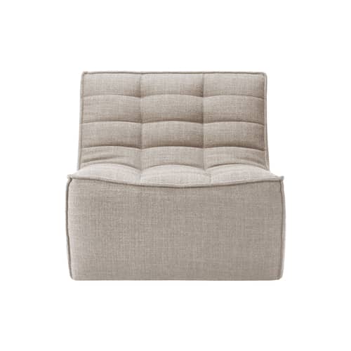 N701 Upholstered armchair textile beige / UK version - Ethnicraft - Beige (UK residential fire retardant) - Fabric, High-density PU foam, Wood