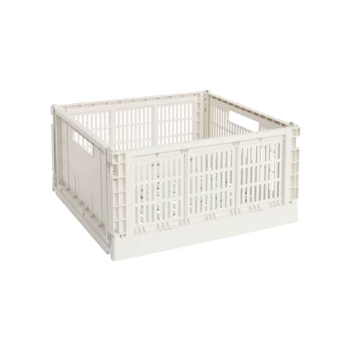 Panier Colour Crate plastique blanc Large Square / 42 x 42 cm - Recyclé - Hay - Blanc cassé - Polypropylène recyclé