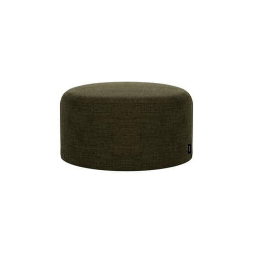 Sitzkissen Folk Petit textil grün / Ø 50 x H 25 cm - NOO.MA - Italienische Olive (Polyesterfaser) - Holz, Polyesterfaser, Schaumstoff