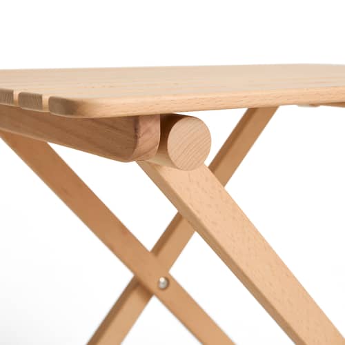 Tavolino pieghevole Outdoor Market legno naturale / 41 x 52,5 x H 44 cm - Jasper Morrison - Hay - Faggio naturale - Faggio certificato FSC