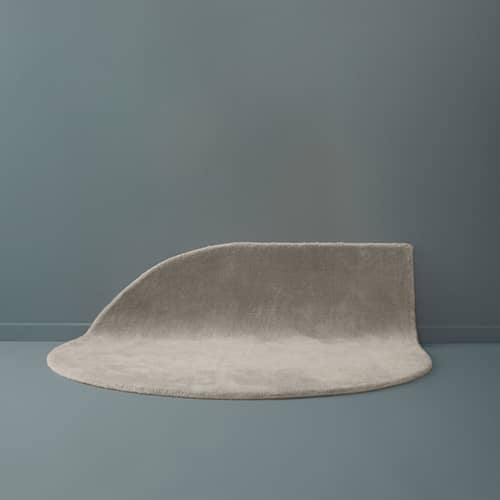 Teppich Stilla textil beige / 160 x 130 cm - handgetuftet - AYTM - Taupe - Wolle