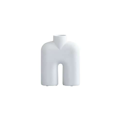 Vase Cobra Tall Mini keramik weiß / B 18 x H 23 cm - 101 COPENHAGEN - Weiß - Keramik
