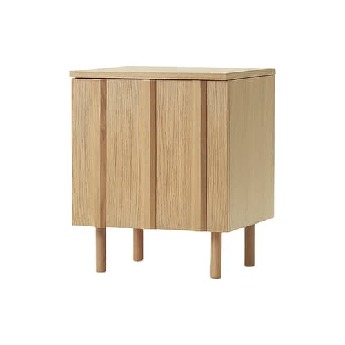 Rib Bedside table natural wood / 1 Door - Normann Copenhagen - Oak - Oak veneer, Solid oak