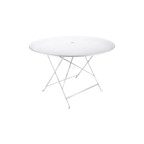 Bistro Foldable table metal white Ø 117 cm - 6/8 persons - Fermob - Cotton white - Painted steel