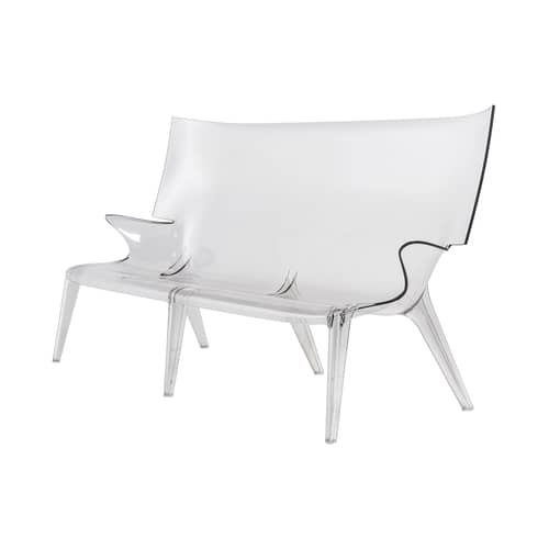 Canapé de jardin 3 places Uncle Jack plastique transparent / L 190 cm - Philippe Starck, 2014 - Kartell - Cristal - Polycarbonate